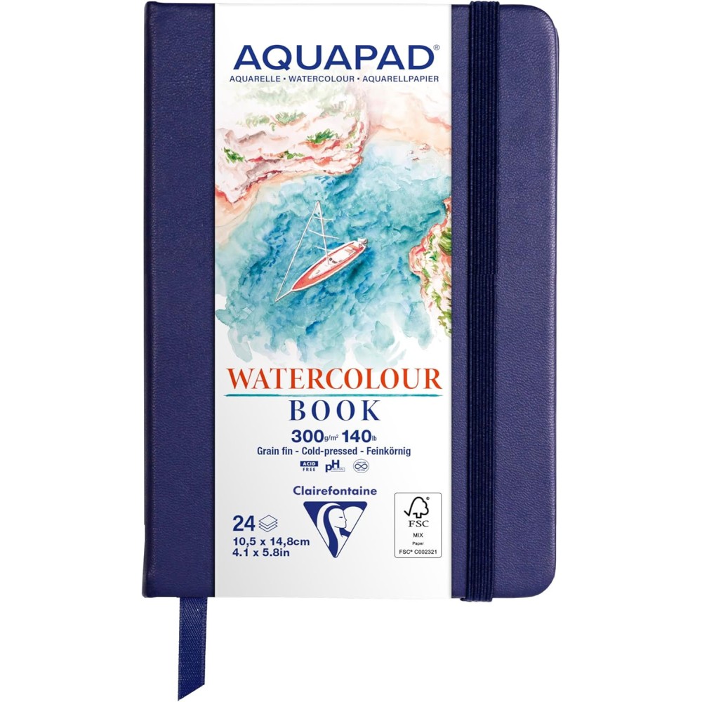 Szkicownik Aquapad Watercolour Book A6 - Clairefontaine - 300 g 24 ark.