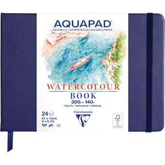 Szkicownik Aquapad Watercolour Book 21 x 14 cm - Clairefontaine - 300 g 24 ark.