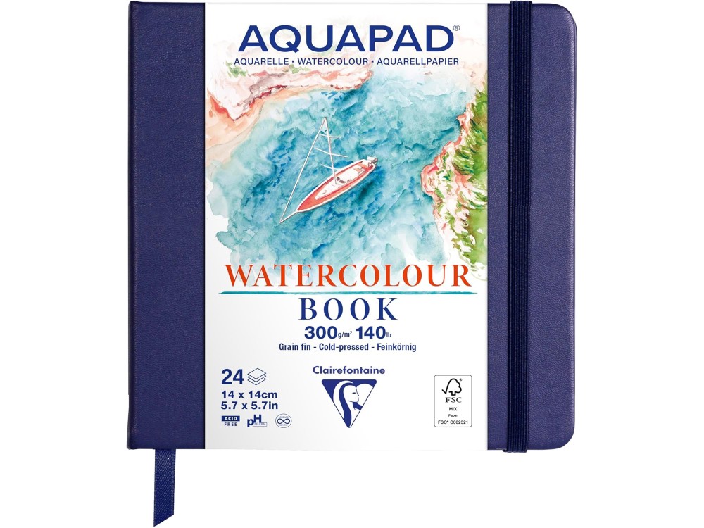 Aquapad Watercolour Book 14 x 14 cm - Clairefontaine - 300 g 24 sheets
