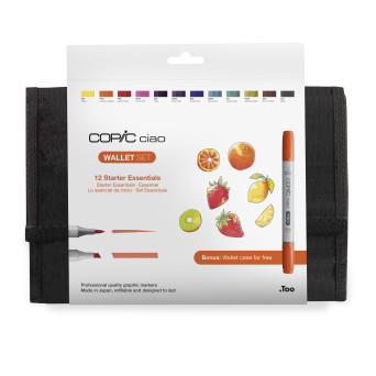 Zestaw markerów dwustronnych Copic Ciao Starter Essentials w etui - 12 szt.