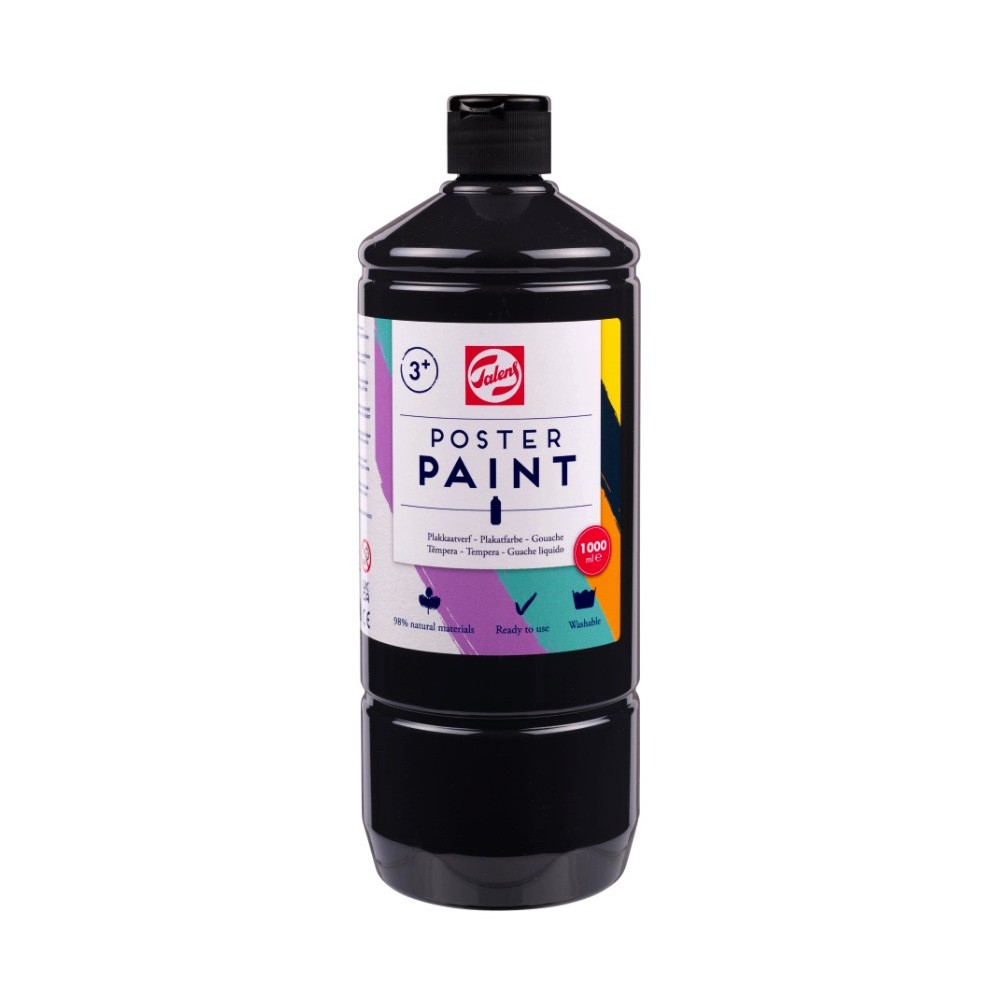 Poster paint in a bottle - Talens - Black 1000 ml