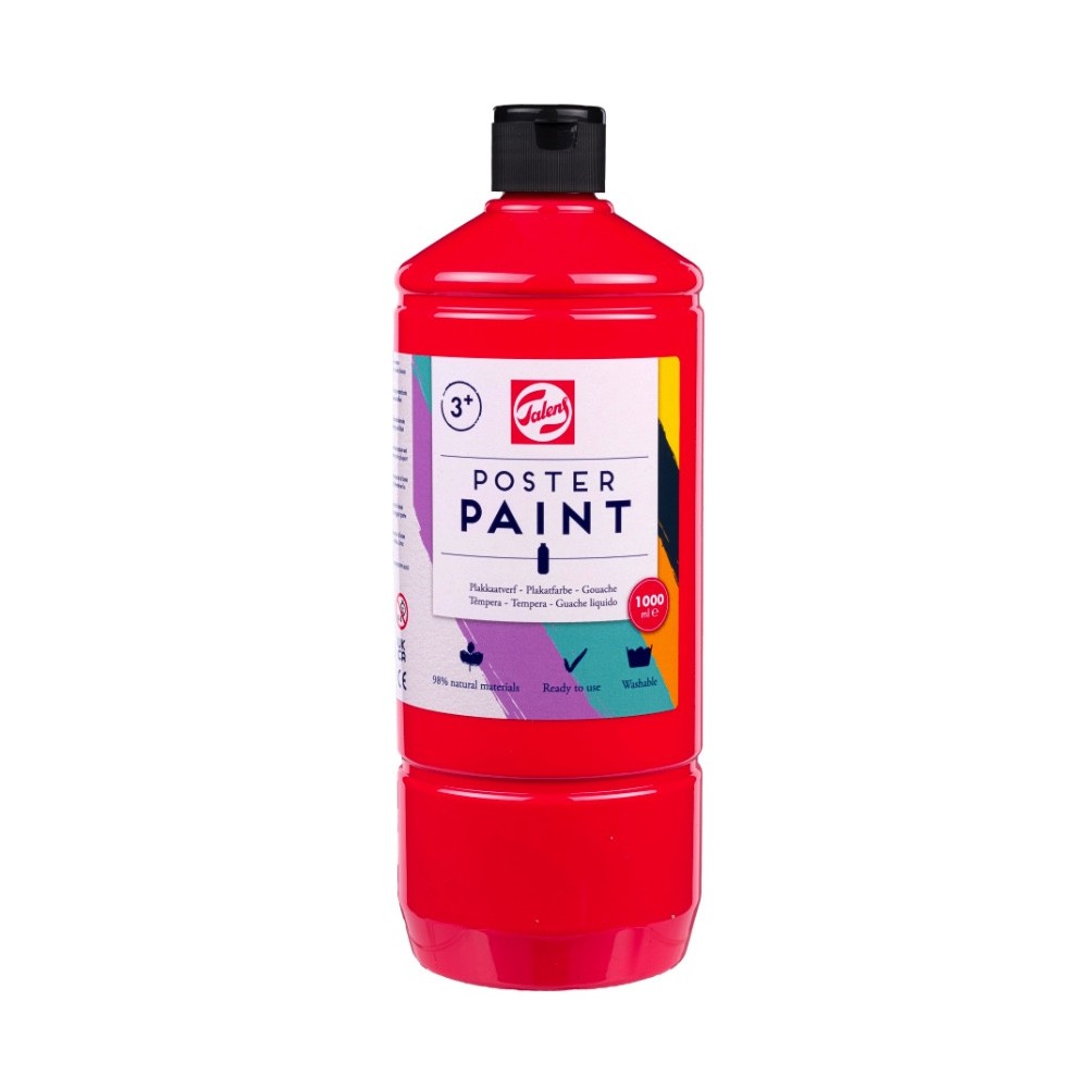 Poster paint in a bottle - Talens - Red 1000 ml