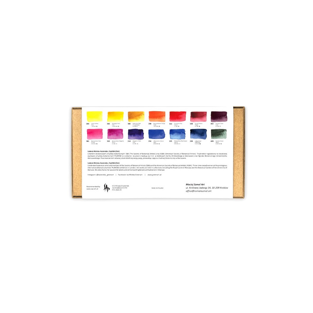 Set of Aquarius watercolor paints Botanical - Roman Szmal - 14 pcs