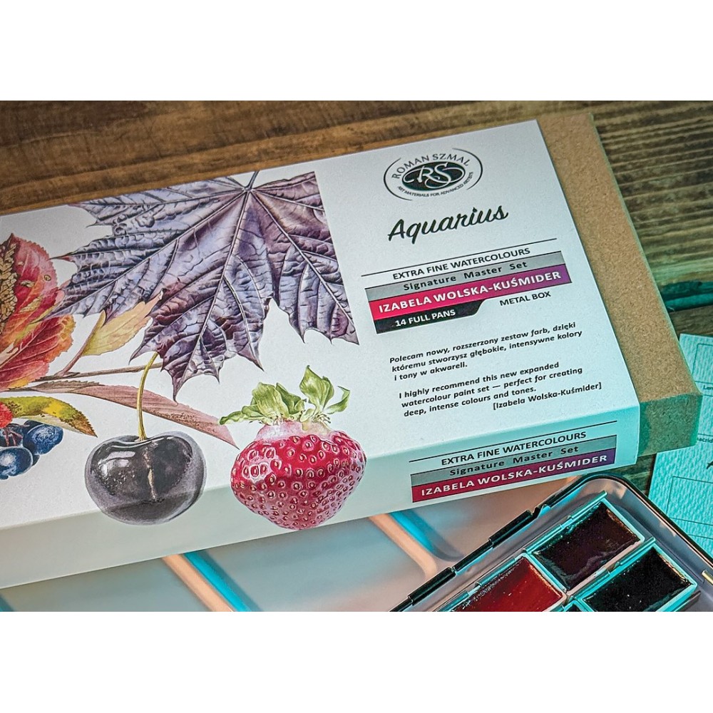 Set of Aquarius watercolor paints Botanical - Roman Szmal - 14 pcs