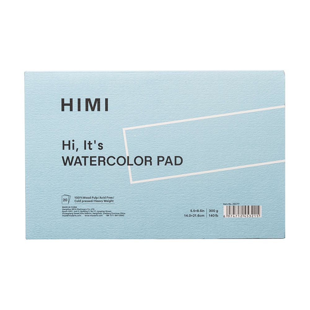 Blok do akwareli 14 x 21,6 cm - HIMI - Blue 300 g 20 ark.