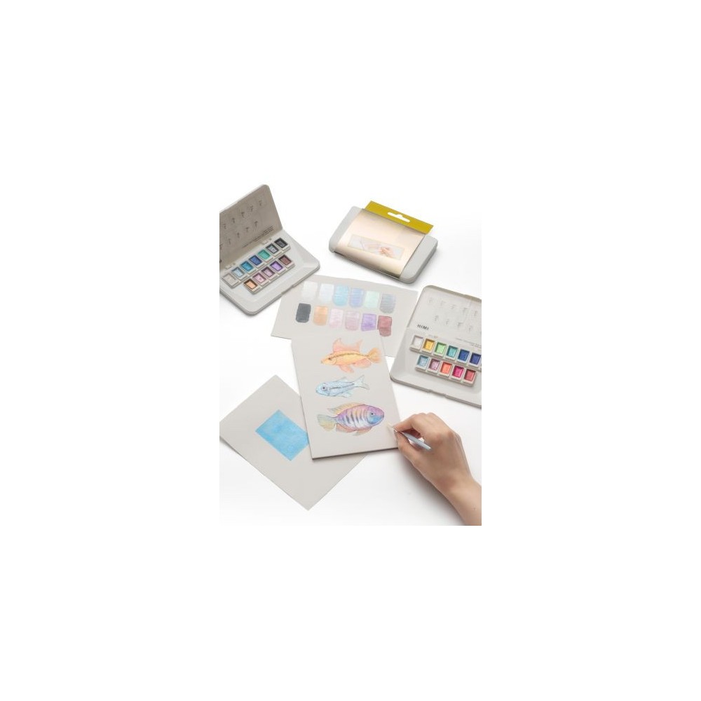 Set of watercolors pans Silver Metallic - HIMI - 12 pcs.