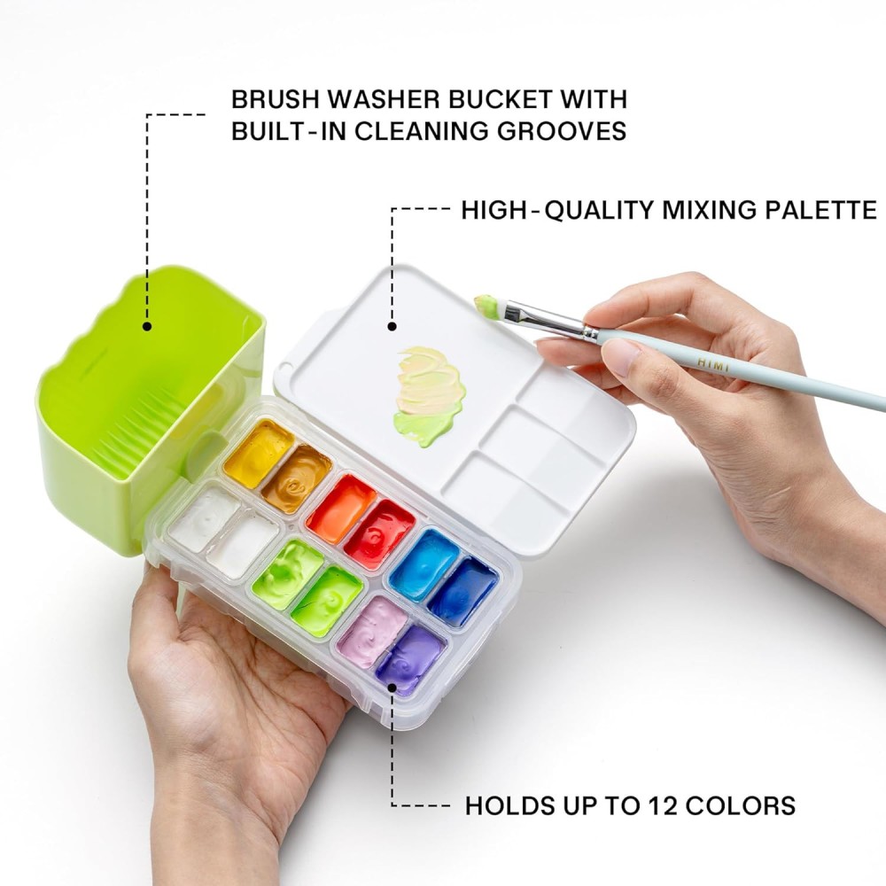 Travel Box for Twin Cup & Jellu Cup paints - HIMI - Apple Green
