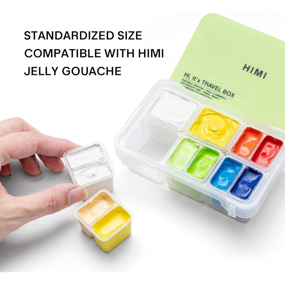 Travel Box for Twin Cup & Jellu Cup paints - HIMI - Apple Green