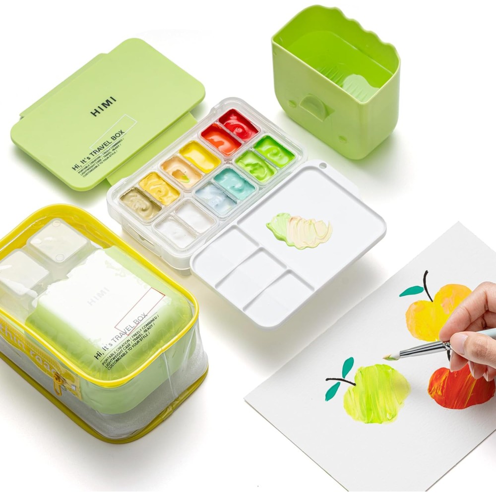 Travel Box for Twin Cup & Jellu Cup paints - HIMI - Apple Green