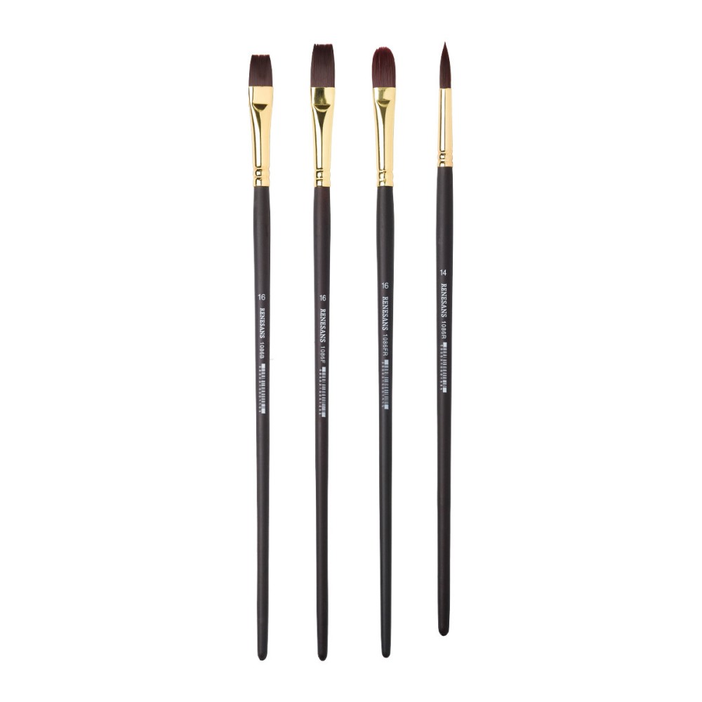 Pędzel płaski syntetyczny seria 1086F - Renesans - nr 18