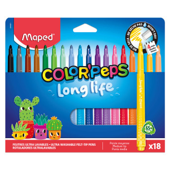 Zestaw flamastrów niewysychających Color'Peps - Maped - 18 szt.