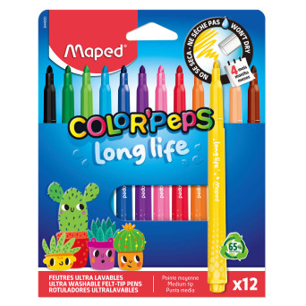 Zestaw flamastrów niewysychających Color'Peps - Maped - 12 szt.