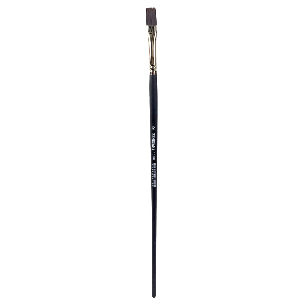 Flat synthetic 1086F series brush - Renesans - no. 12