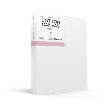 Cotton stretched canvas Basic - PaperConcept - 18 x 24 cm 3 pcs.