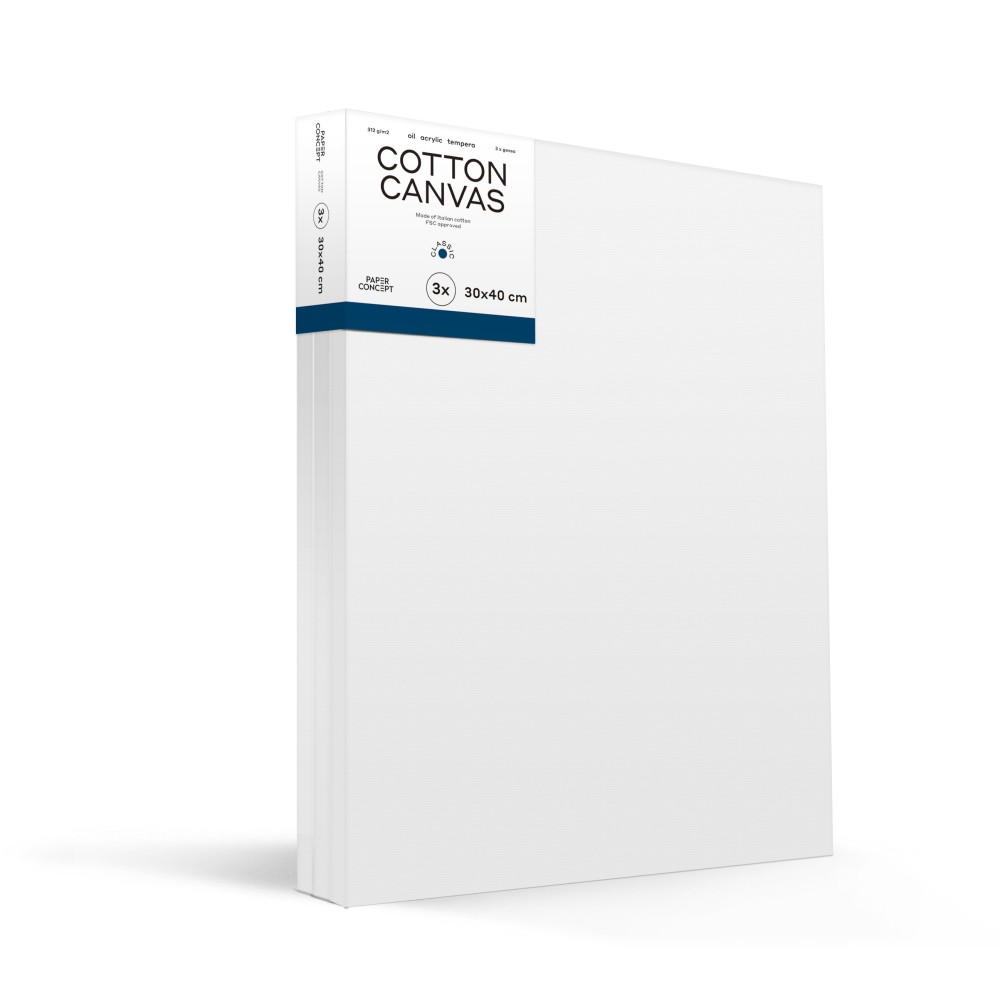 Cotton stretched canvases Classic - PaperConcept - 30 x 40 cm 3 pcs