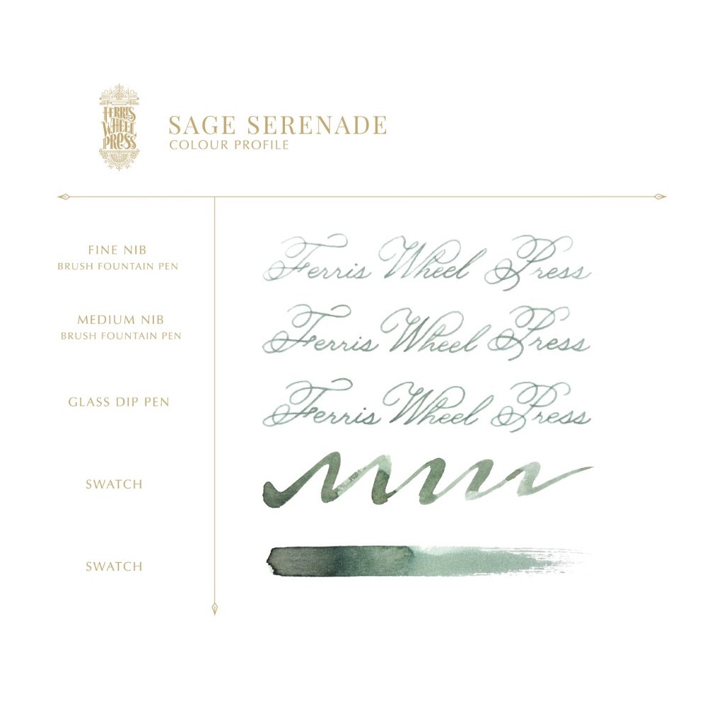 Calligraphy ink - Ferris Wheel Press - Sage Serenade 38 ml