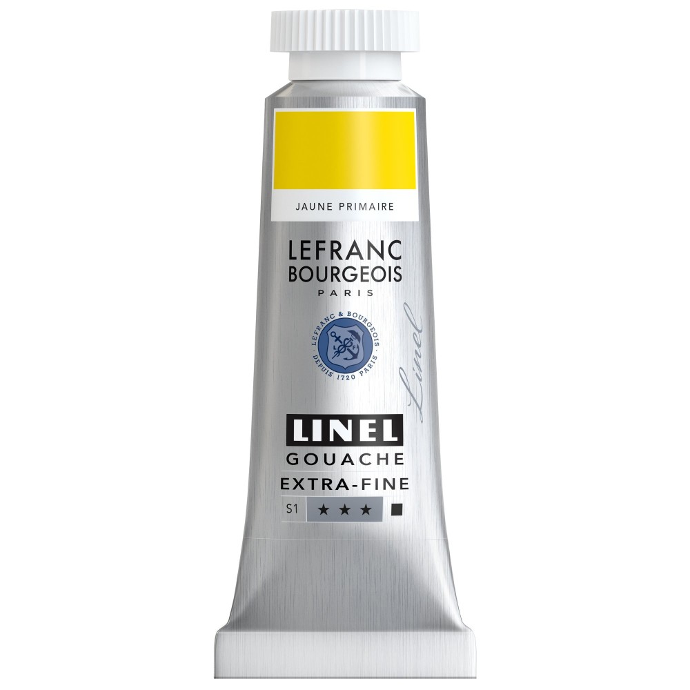 Linel gouache paint - Lefranc & Bourgeois - Primary Yellow 14 ml