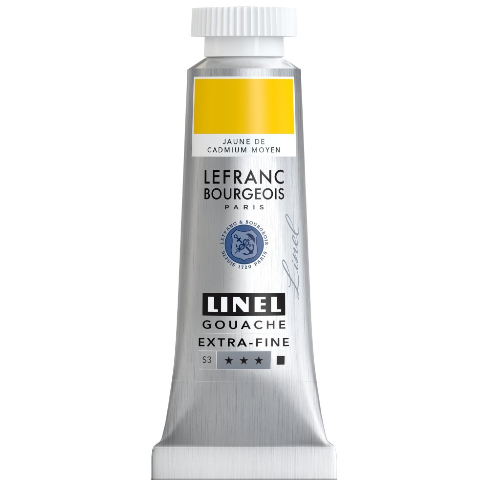 Linel gouache paint - Lefranc & Bourgeois - Cadmium Yellow Medium 14 ml