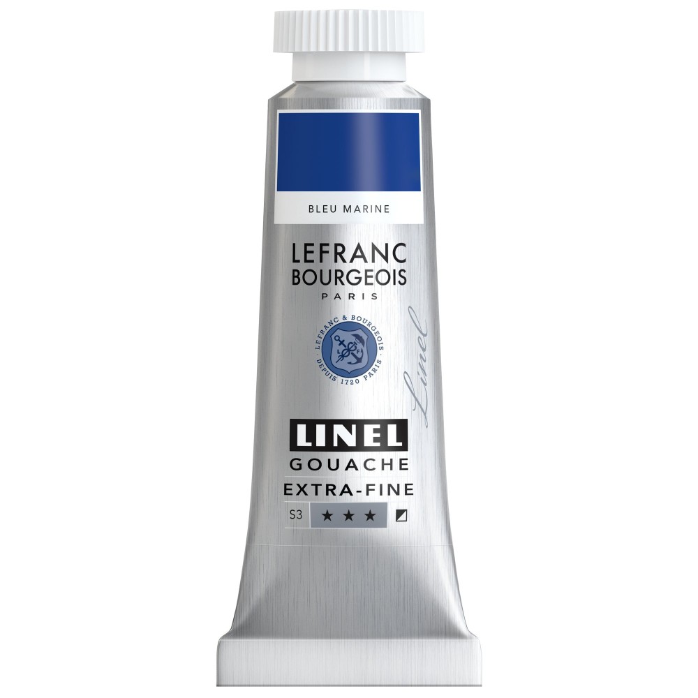 Linel gouache paint - Lefranc & Bourgeois - Marine Blue 14 ml