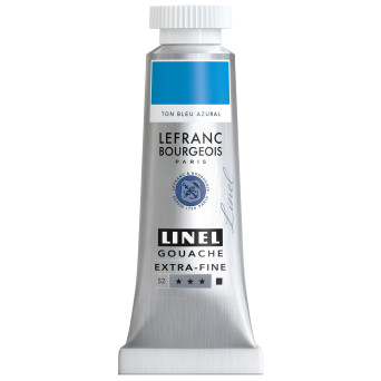 Linel gouache paint - Lefranc & Bourgeois - Azure Blue Hue 14 ml