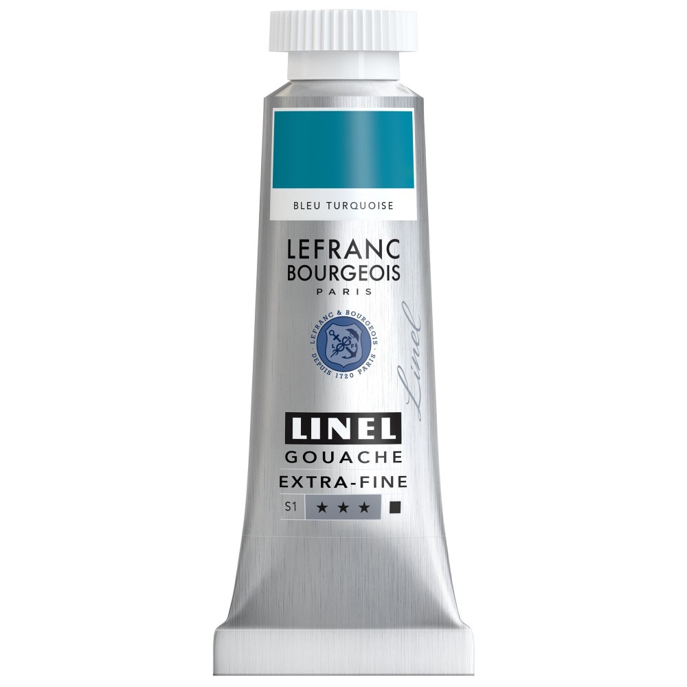 Linel gouache paint - Lefranc & Bourgeois - Turquoise Blue 14 ml
