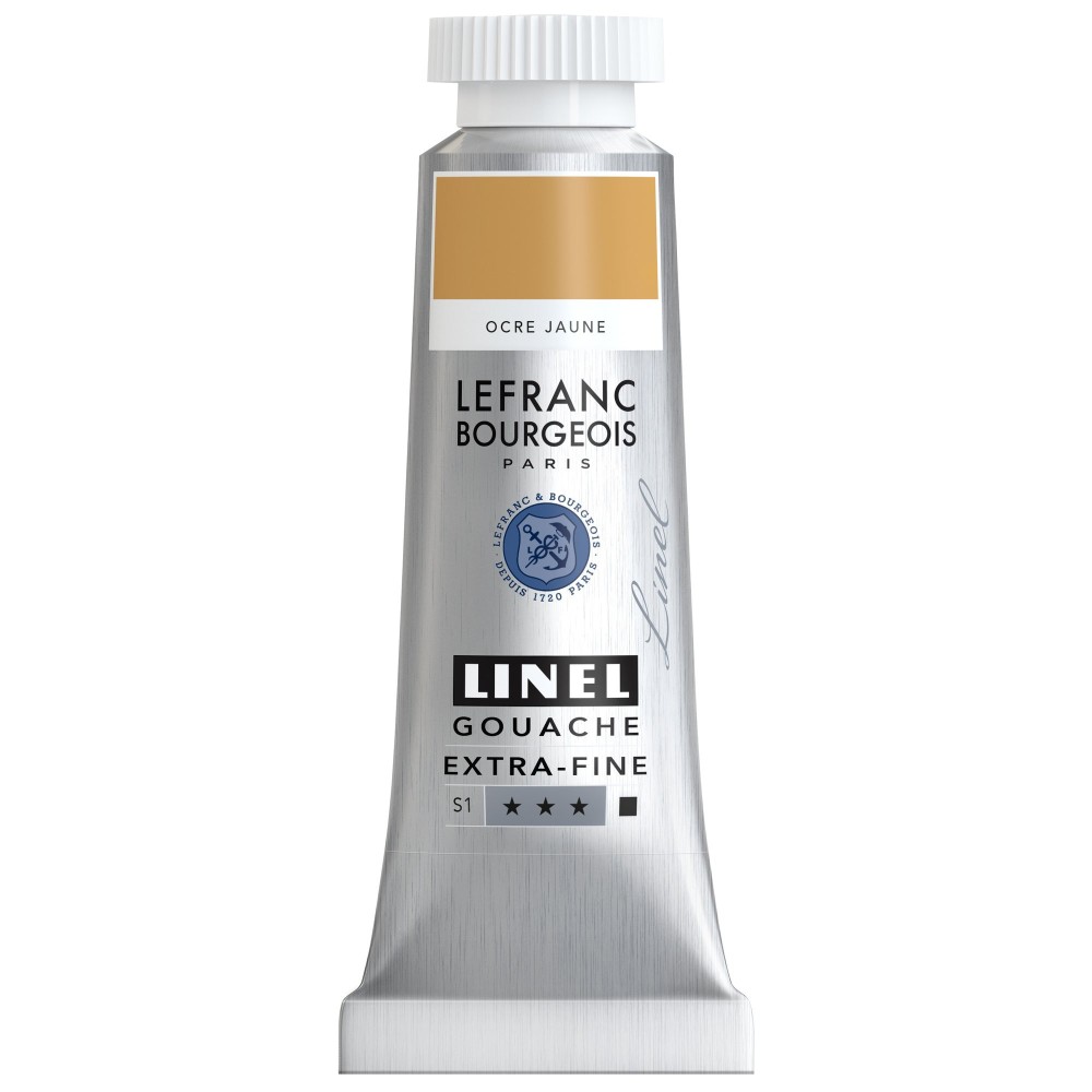 Linel gouache paint - Lefranc & Bourgeois - Yellow Ochre 14 ml