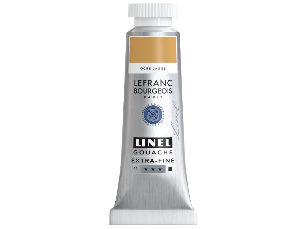 Linel gouache paint - Lefranc & Bourgeois - Yellow Ochre 14 ml