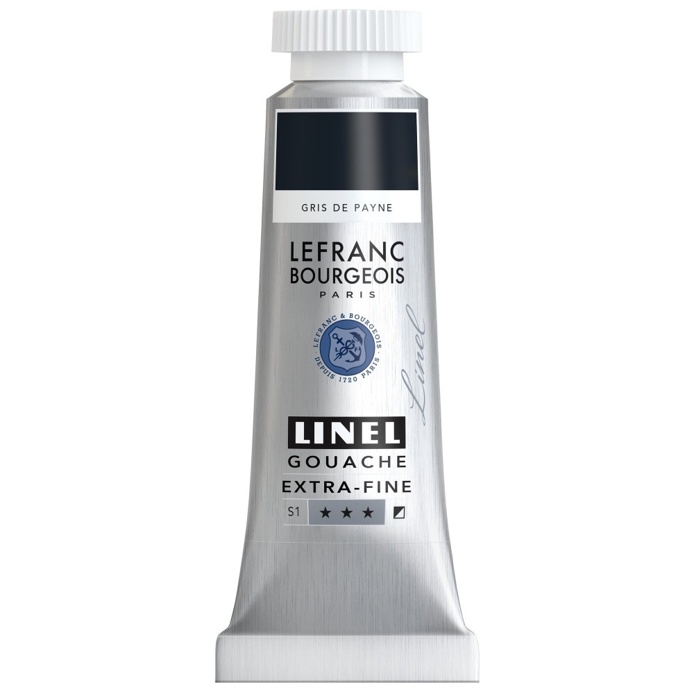 Linel gouache paint - Lefranc & Bourgeois - Payne's Grey 14 ml