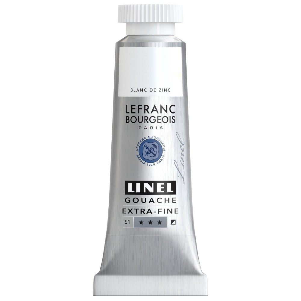 Linel gouache paint - Lefranc & Bourgeois - Zinc White 14 ml