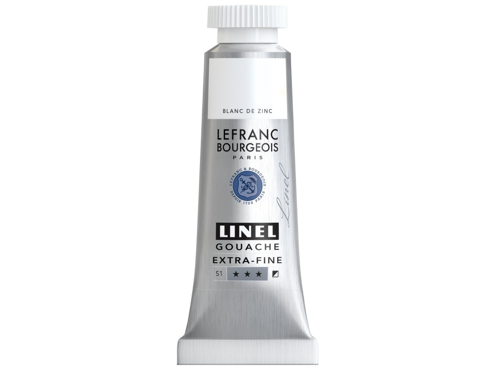 Linel gouache paint - Lefranc & Bourgeois - Zinc White 14 ml