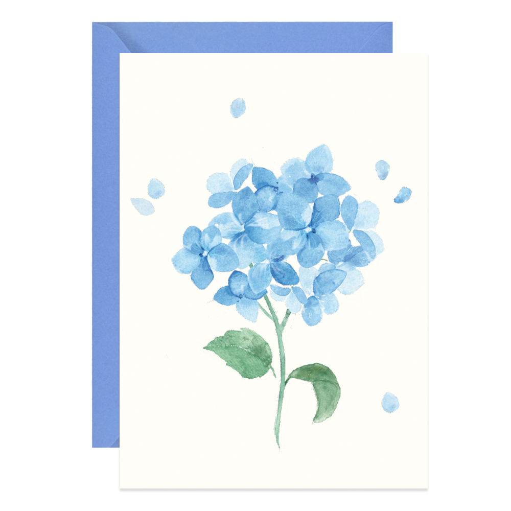 Greeting card A6 - Paperwords - Blue Hydrangea