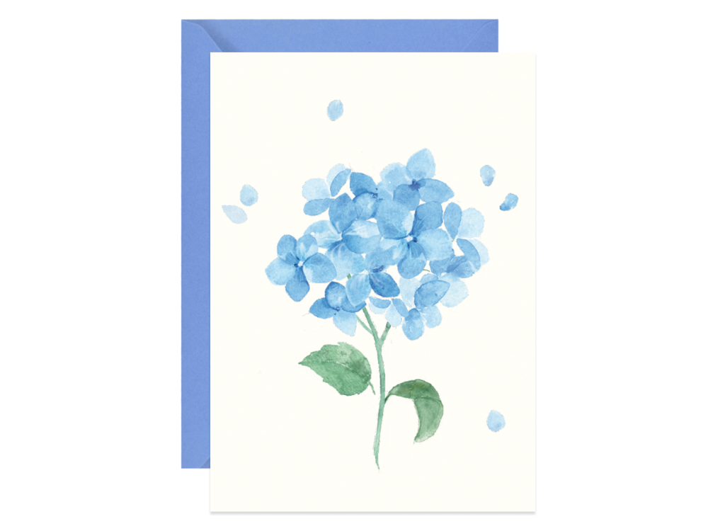 Greeting card A6 - Paperwords - Blue Hydrangea