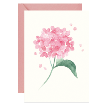 Greeting card A6 - Paperwords - Pink Hydrangea