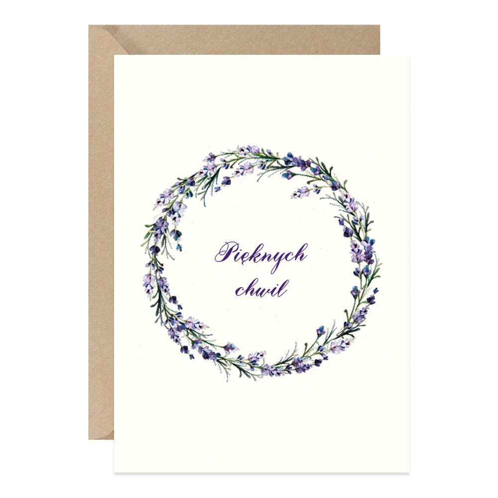 Greeting card A6 - Paperwords - Lavender Wreath