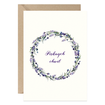 Greeting card A6 - Paperwords - Lavender Wreath