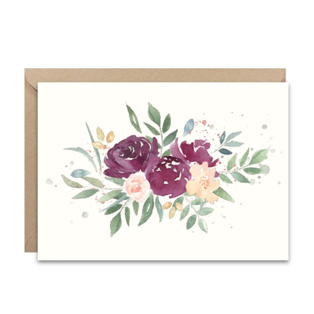 Greeting card A6 - Paperwords - Purple Flowers