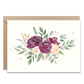 Greeting card A6 - Paperwords - Purple Flowers