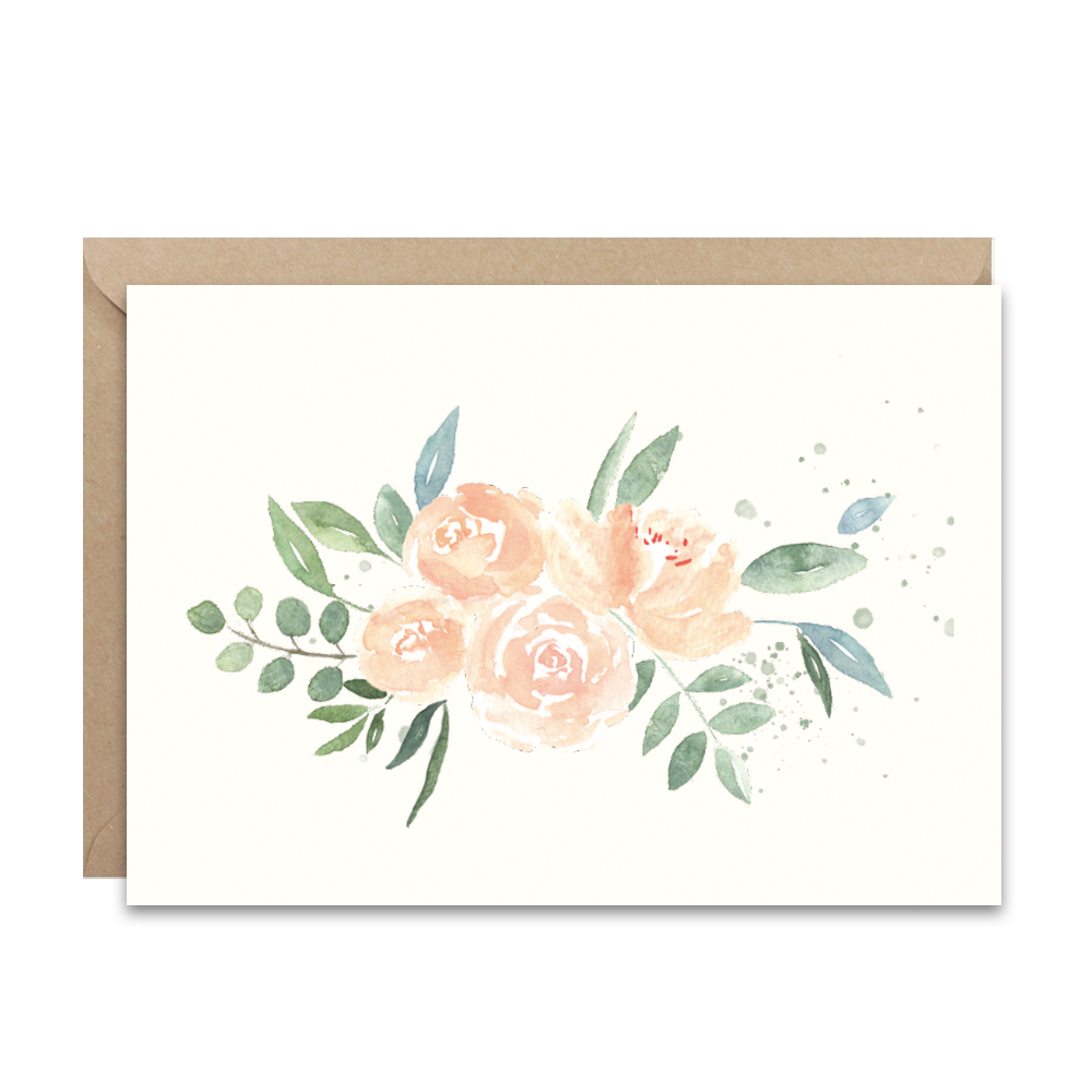 Greeting card A6 - Paperwords - Cream Flowers