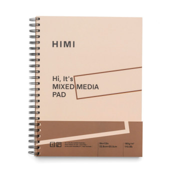 Mixed Media spiral paper pad 22,9 x 30,5 cm - HIMI - 180 g 90 sheets