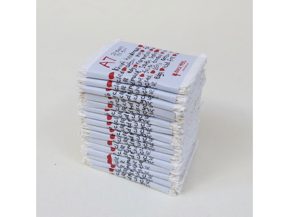 Handmade 100% cotton paper 150 g - Khadi Papers - White A7 20 sheets