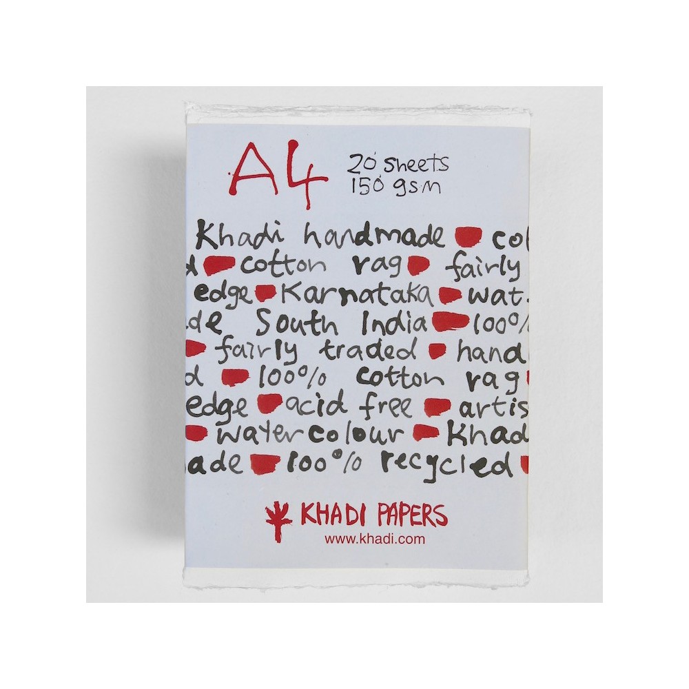 Handmade 100% cotton paper 150 g - Khadi Papers - White A4 20 sheets