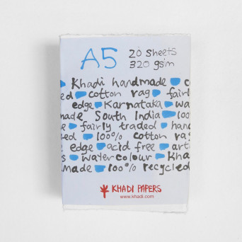 Handmade 100% cotton paper 320 g - Khadi Papers - White A5 20 sheets