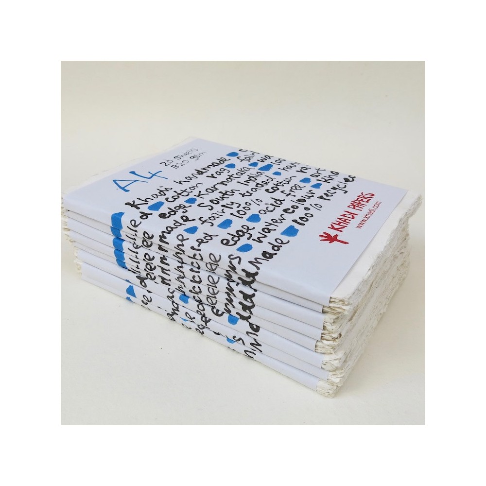 Papier czerpany 100% bawełny 320 g - Khadi Papers - White A4 20 ark.