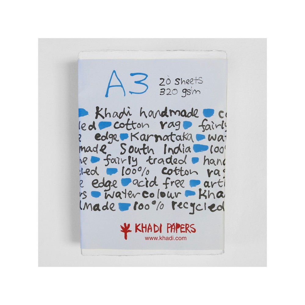 Handmade 100% cotton paper 320 g - Khadi Papers - White A3 20 sheets