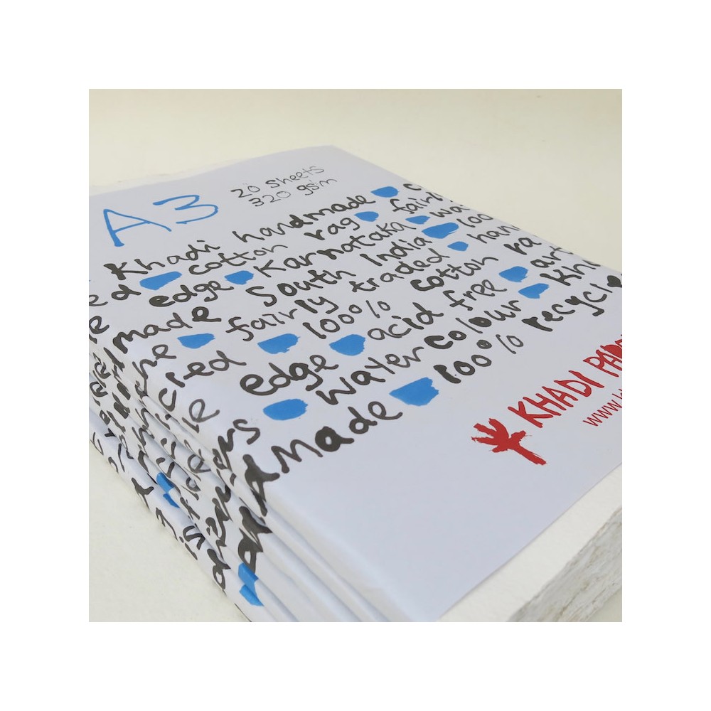 Papier czerpany 100% bawełny 320 g - Khadi Papers - White A3 20 ark.