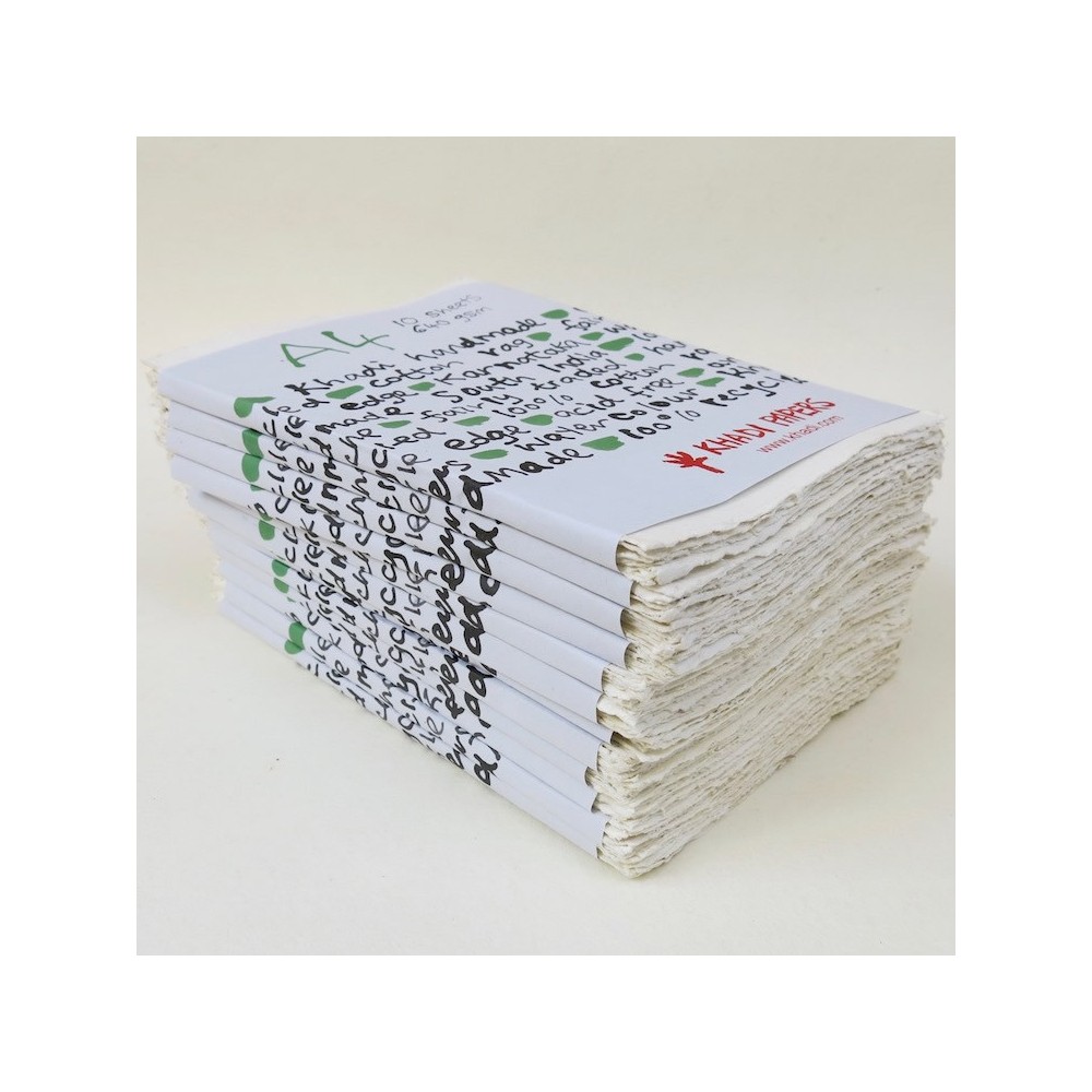 Papier czerpany 100% bawełny 640 g - Khadi Papers - White A4 10 ark.