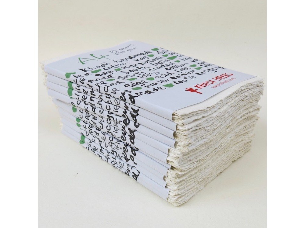 Handmade 100% cotton paper 640 g - Khadi Papers - White A4 10 sheets