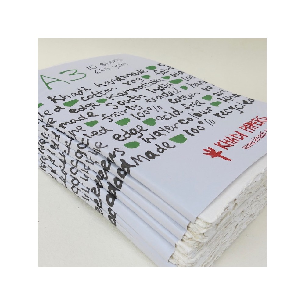 Papier czerpany 100% bawełny 640 g - Khadi Papers - White A3 10 ark.
