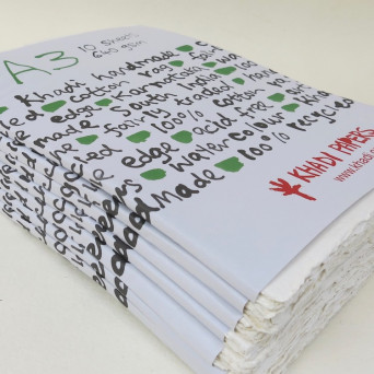 Papier czerpany 100% bawełny 640 g - Khadi Papers - White A3 10 ark.