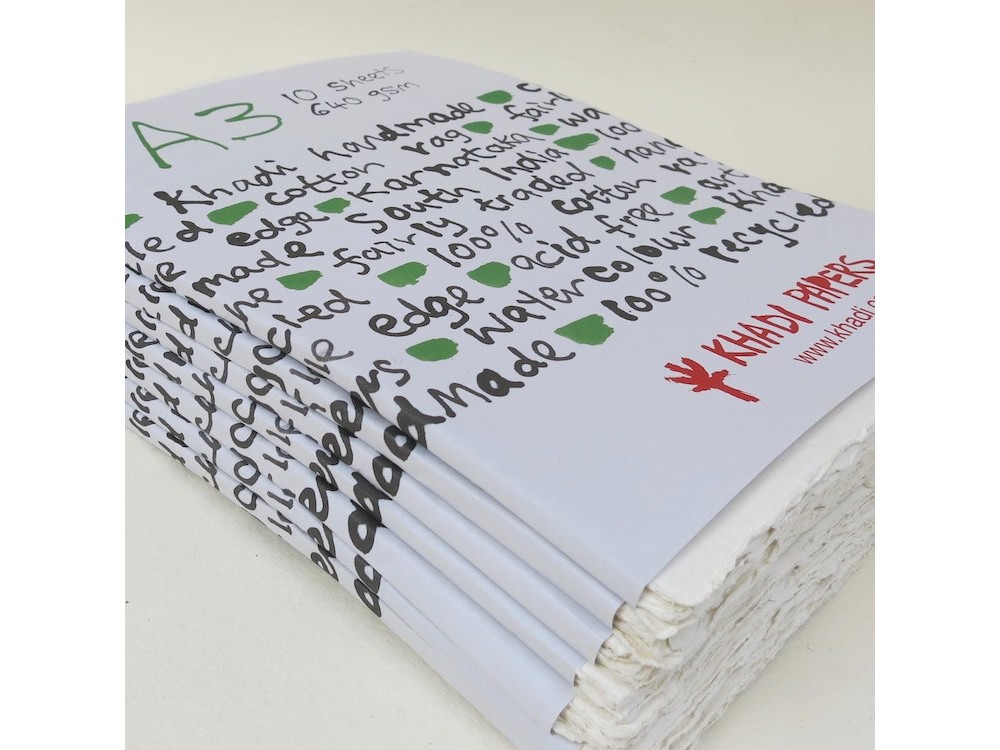 Papier czerpany 100% bawełny 640 g - Khadi Papers - White A3 10 ark.